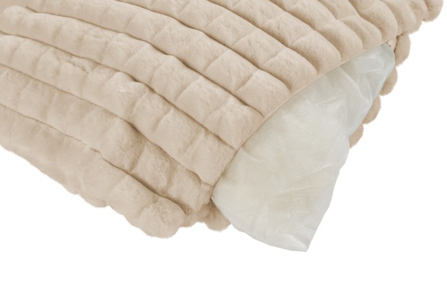 Harmony Soft - Fluffy Kussen - 3D Effect, Hoogpolig, 100% Polyester, Super Soft Touch - Beige