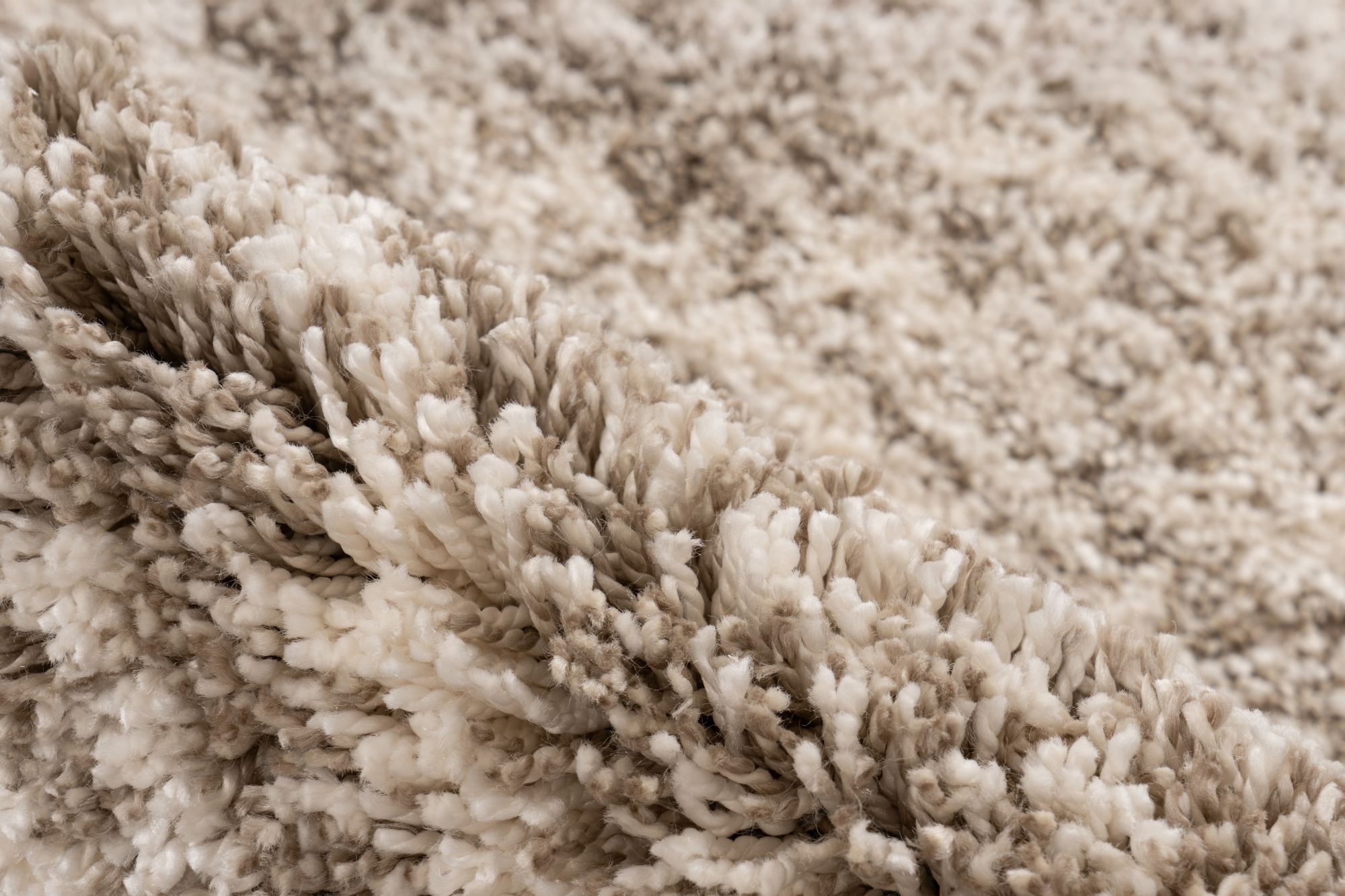 Mirage Shaggy - Hoogpolig Vloerkleed, Luxe Gemeleerd Modern Tapijt | Beige Creme