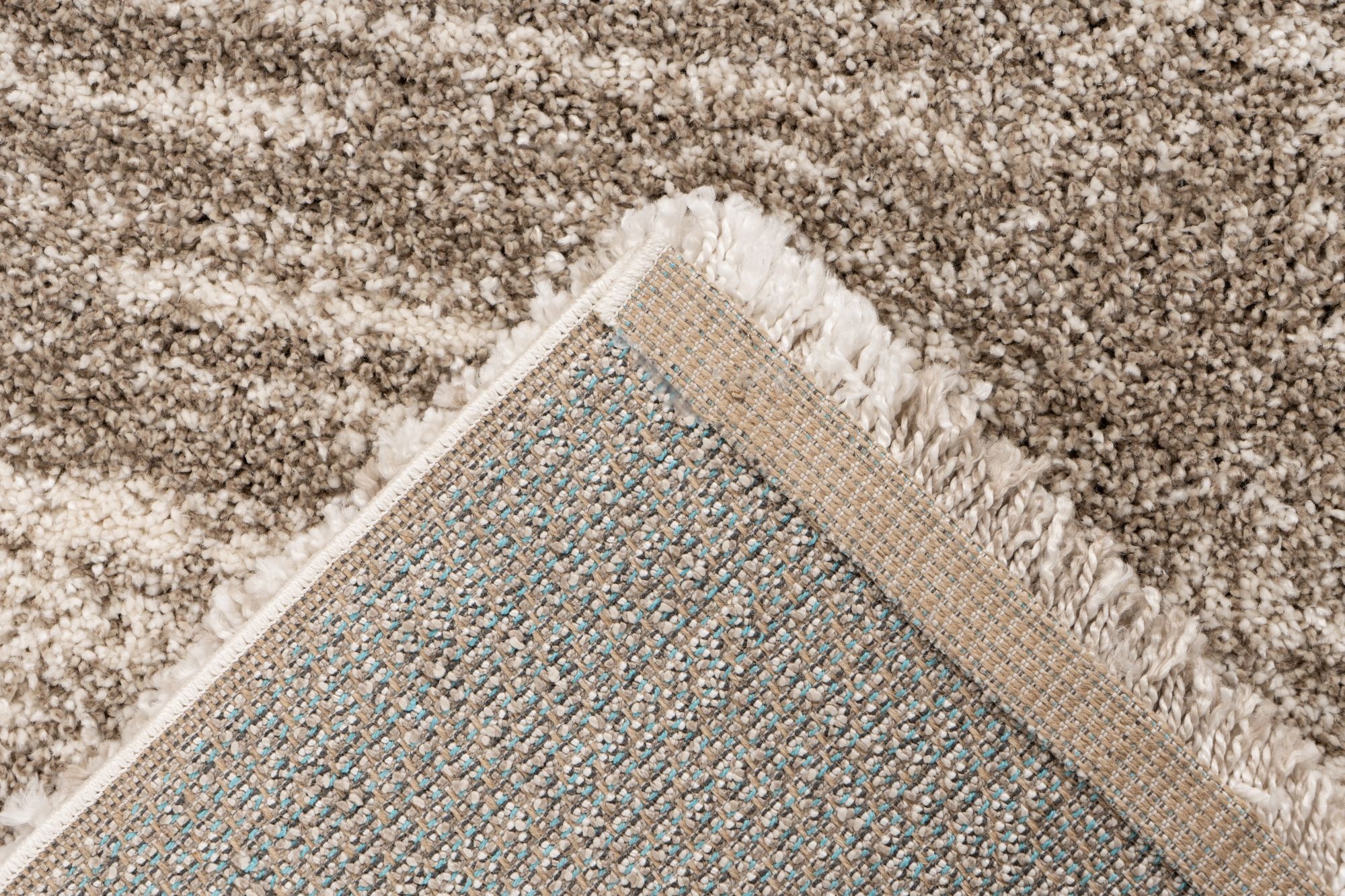 Mirage Shaggy - Hoogpolig Vloerkleed, Luxe Gemeleerd Modern Tapijt | Beige Creme