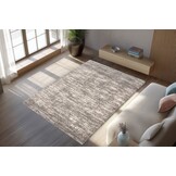 Mirage Shaggy Hoogpolig Vloerkleed Grijs/Crème
