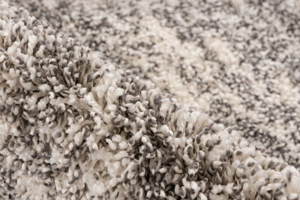 Mirage Shaggy - Hoogpolig Vloerkleed, Luxe Gemeleerd Modern Tapijt | Grijs Creme