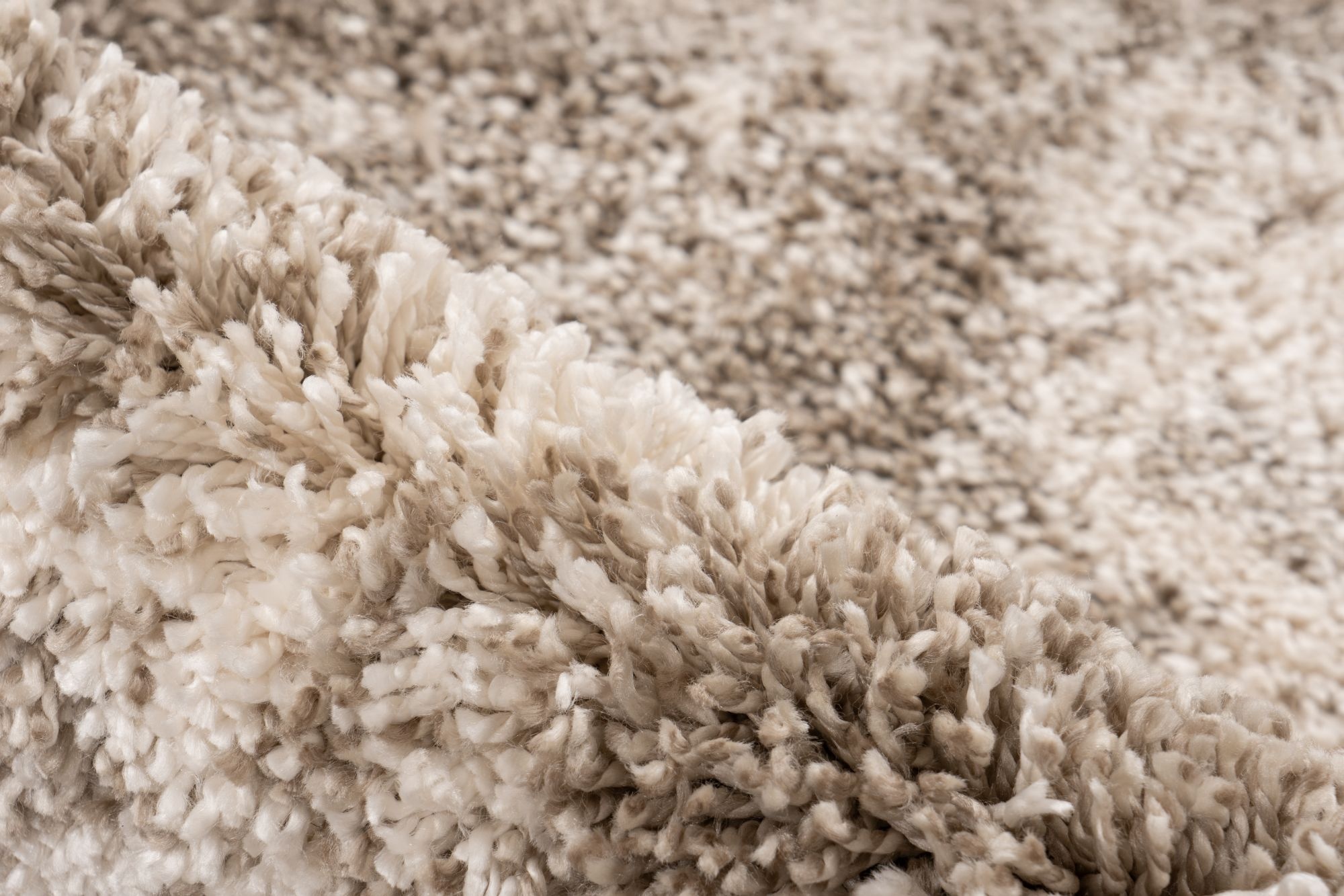 Mirage Shaggy - Hoogpolig Vloerkleed, Luxe Gemeleerd Modern Tapijt | Beige Creme