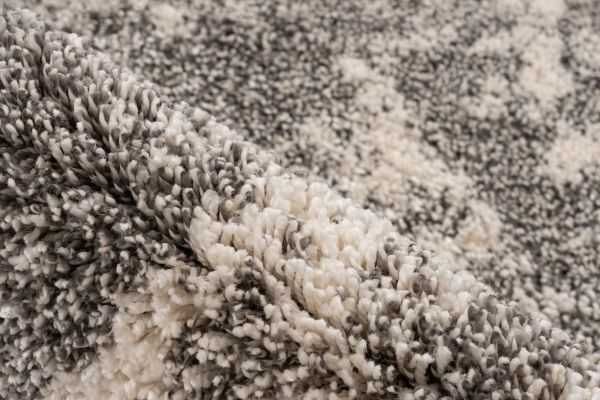 Mirage Shaggy - Hoogpolig Vloerkleed‚ Luxe Gemeleerd Modern Tapijt | Grijs Creme