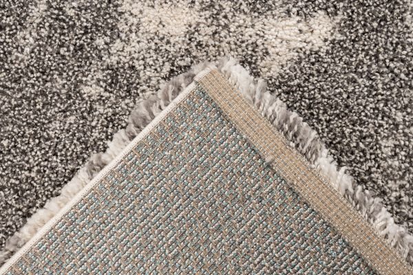 Mirage Shaggy - Hoogpolig Vloerkleed‚ Luxe Gemeleerd Modern Tapijt | Grijs Creme