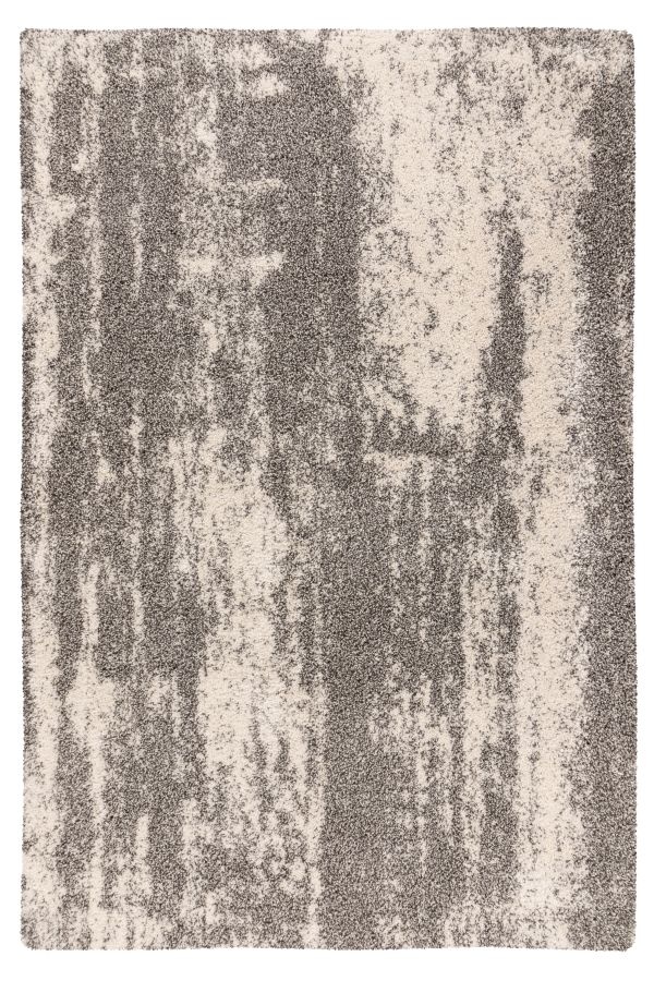 Mirage Shaggy - Hoogpolig Vloerkleed‚ Luxe Gemeleerd Modern Tapijt | Grijs Creme