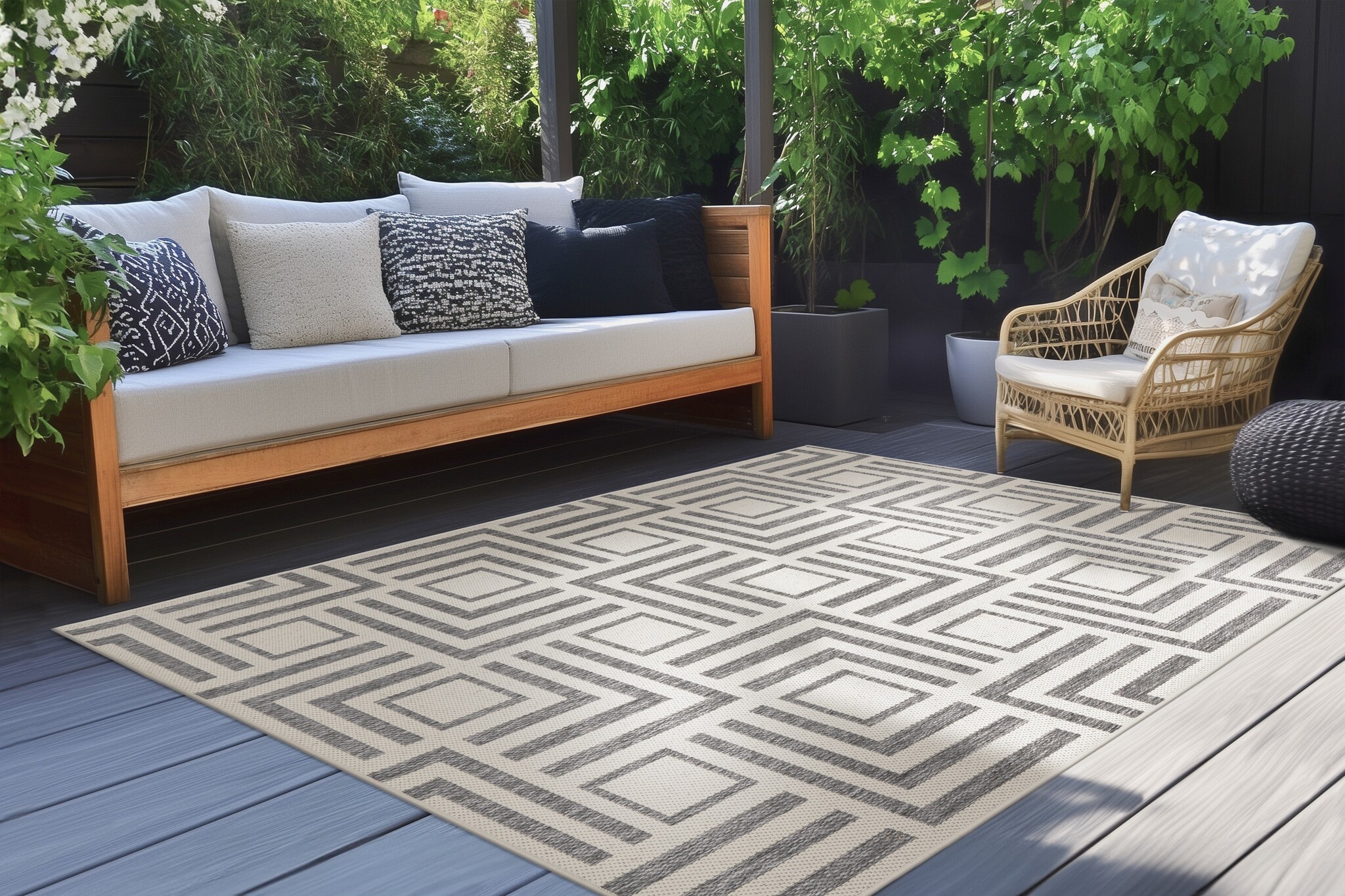 Outlet | Buitenkleed Casa | Sisal | Creme Grijs
