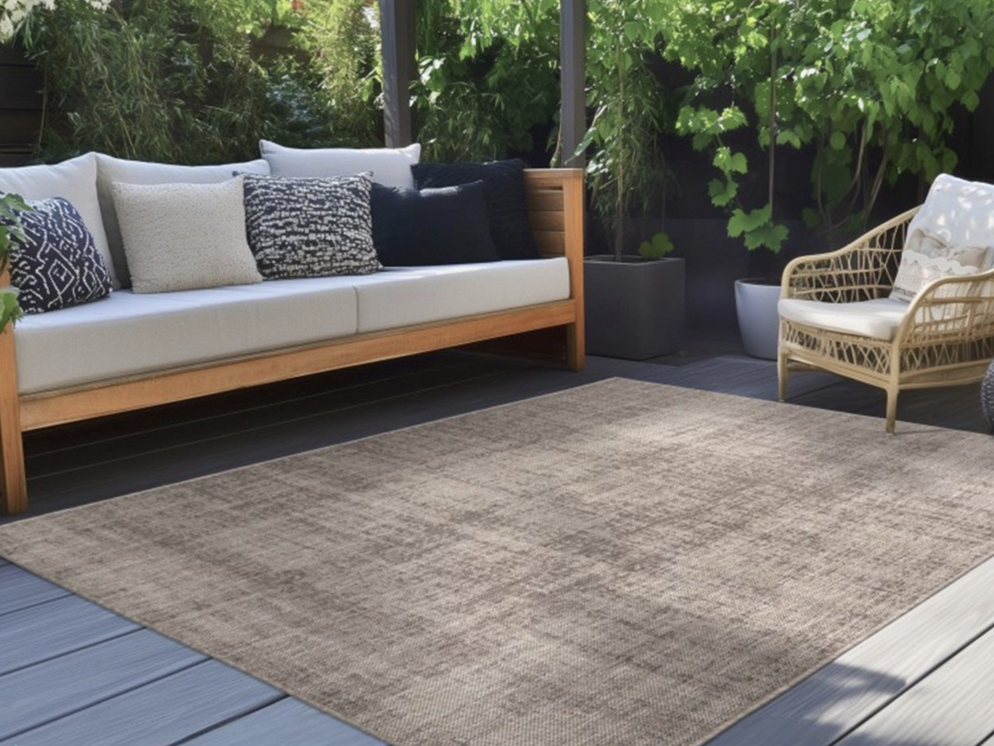 Outlet | Buitenkleed Casa Effen | Sisal | Beige Taupe