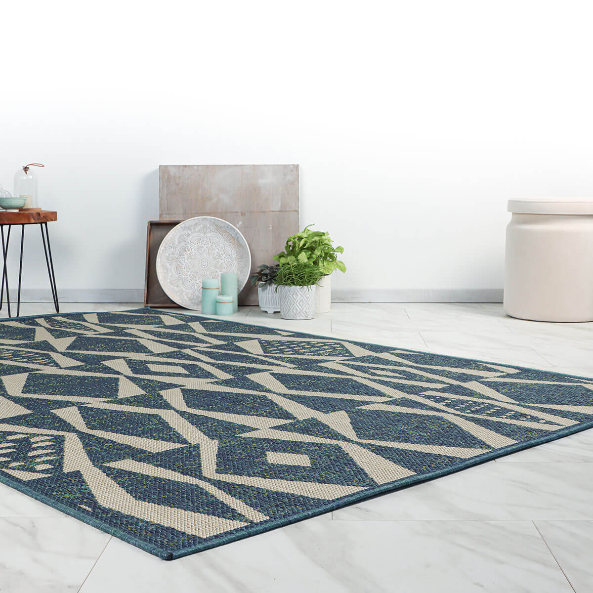 Outlet | XL Buitenkleed Capri | Sisal | Blauw