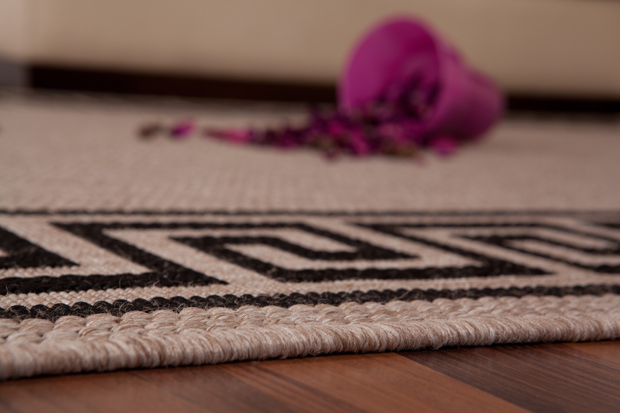 Outlet | Buitenkleed Finca Kader | Sisal | Beige Zwart