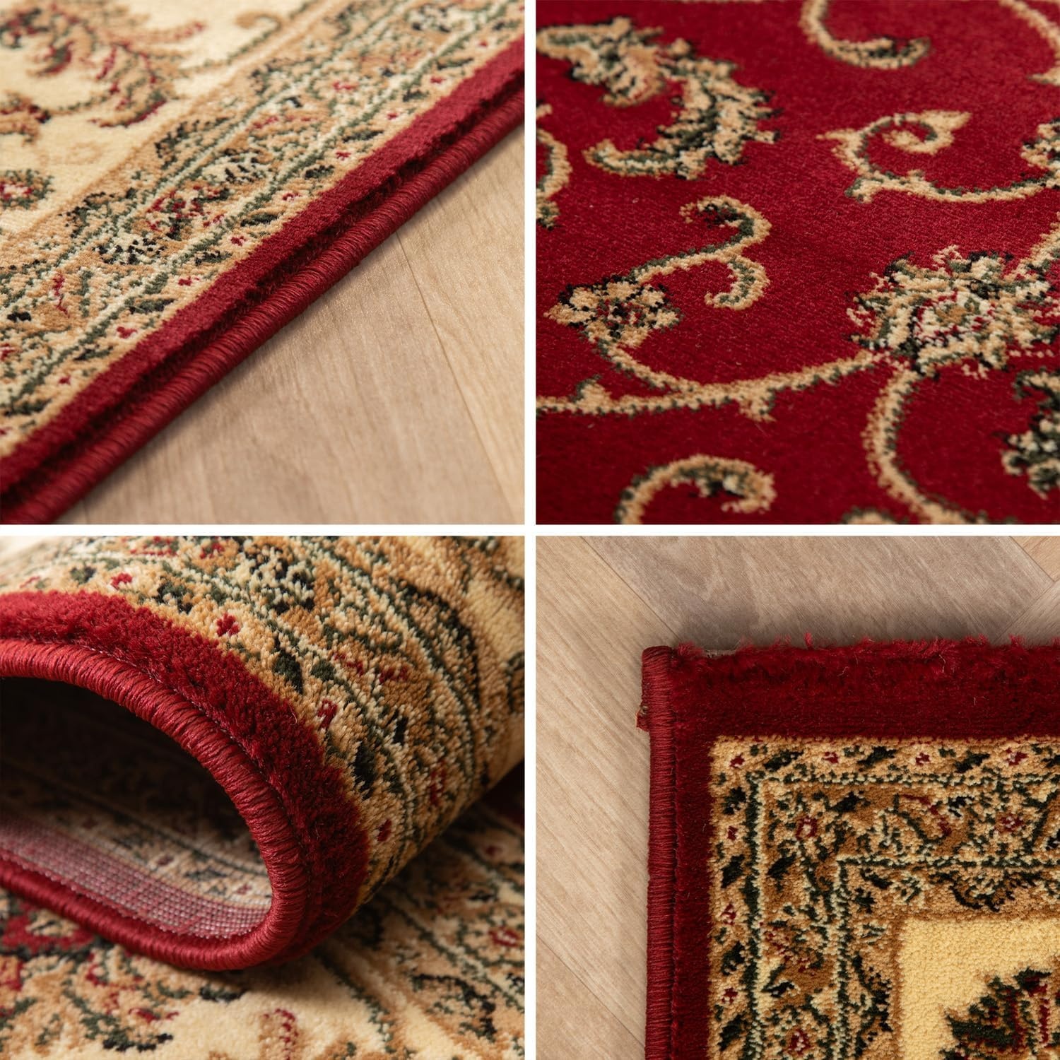 Marrakesh Nimrud Oosters Vloerkleed Rood – Laagpolig Tapijt