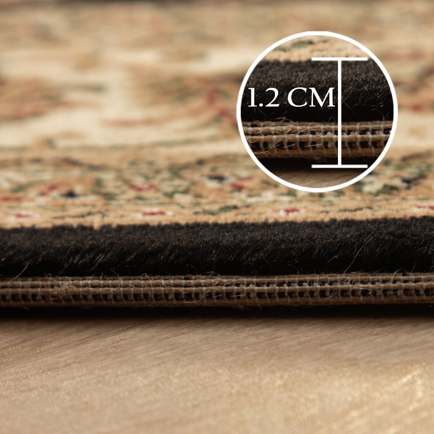 Marrakesh Nimrud Oosters Vloerkleed Zwart – Laagpolig Tapijt