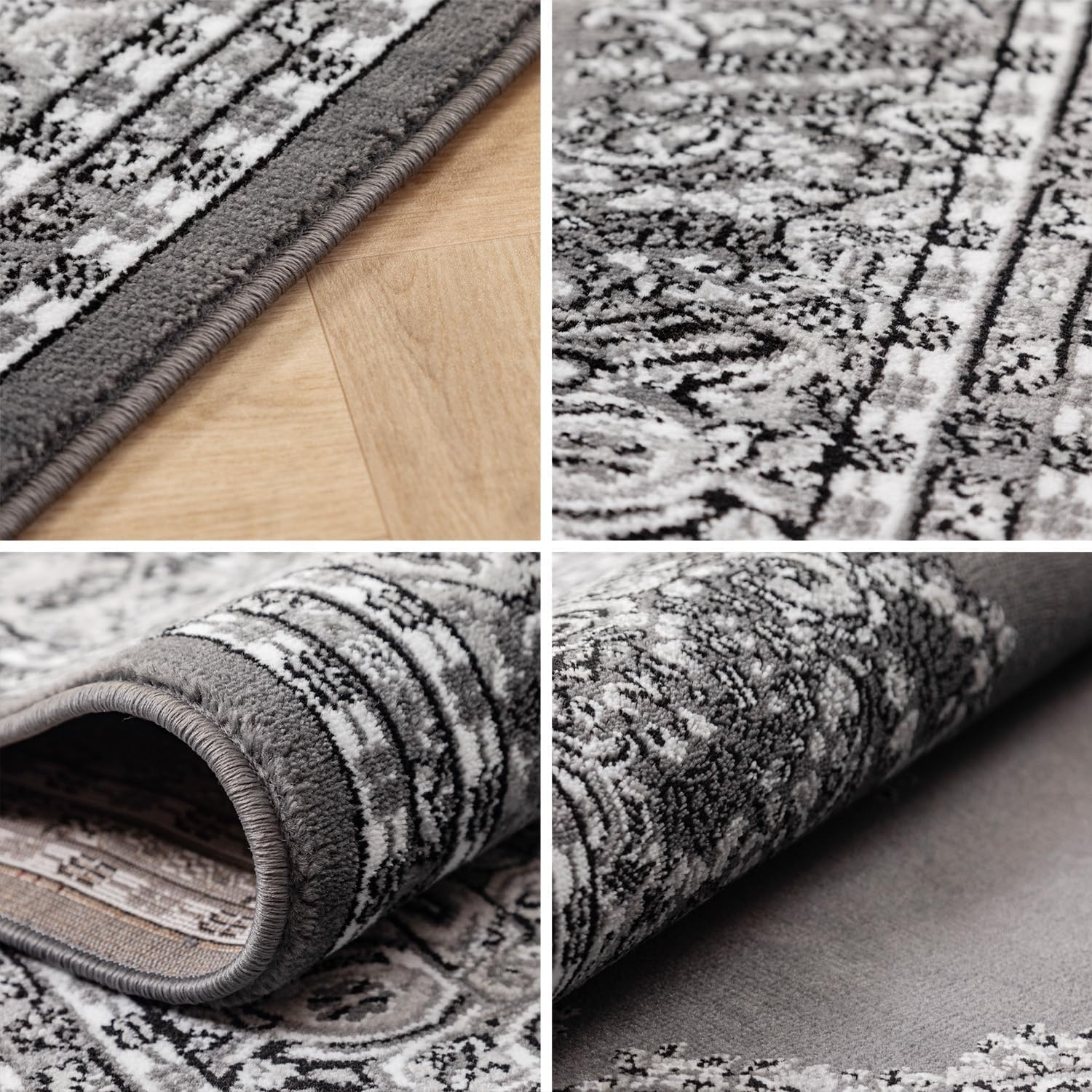 Marrakesh Neizar Oosters Vloerkleed Grijs – Laagpolig Tapijt