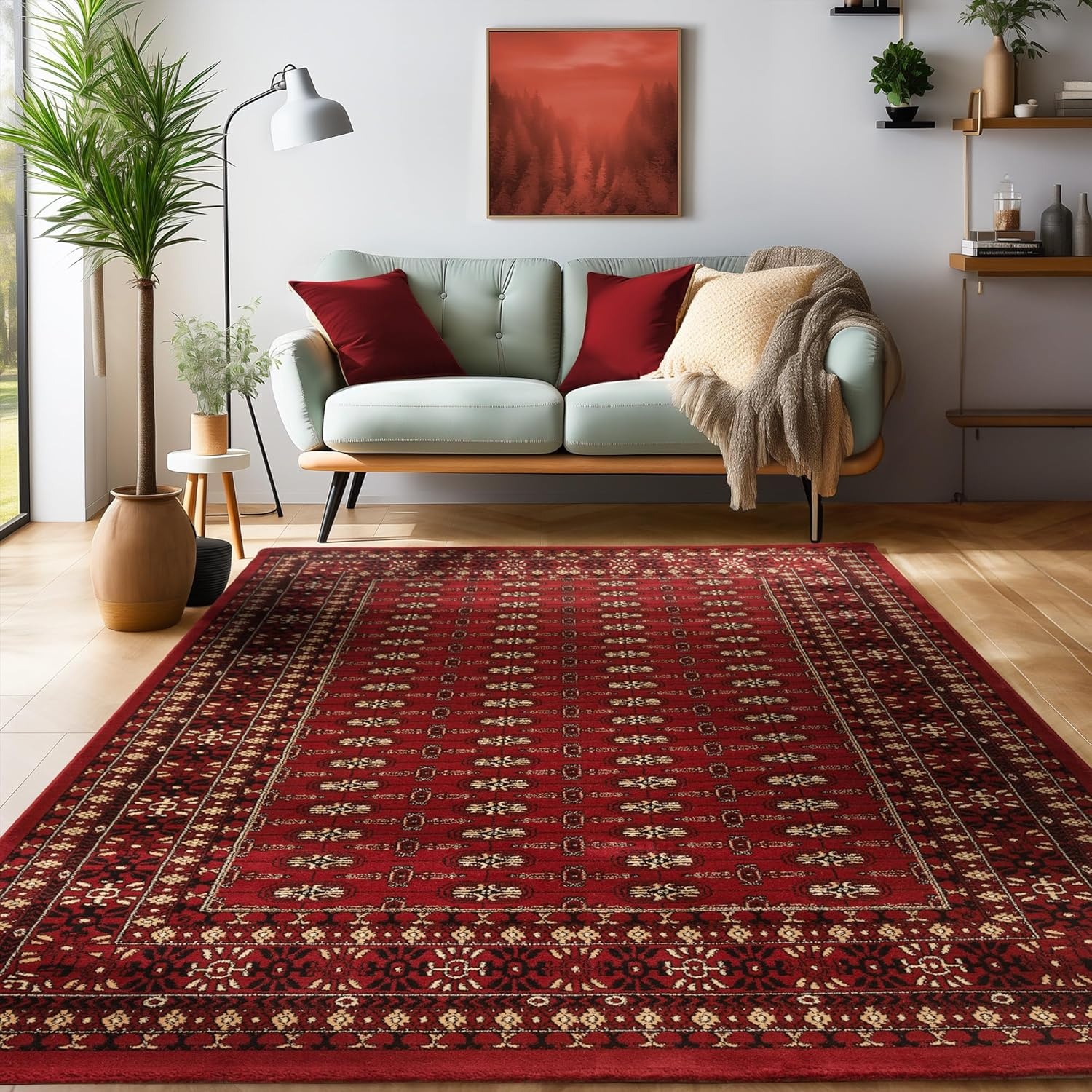 Marrakesh Gabbeh Oosters Vloerkleed Rood – Laagpolig Tapijt