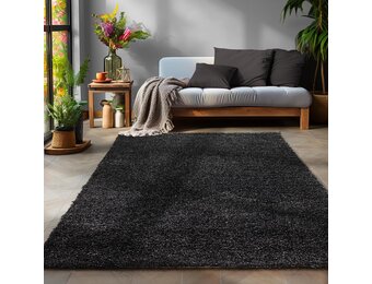 Tapijtenloods Basic Shaggy vloerkleed Antraciet Hoogpolig