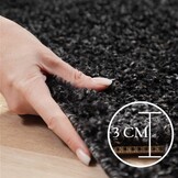 Tapijtenloods Basic Shaggy vloerkleed Antraciet Hoogpolig