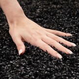 Basic Rond Shaggy vloerkleed Antraciet Hoogpolig