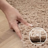 Basic Shaggy vloerkleed Beige Hoogpolig