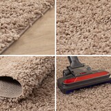 Basic Shaggy vloerkleed Beige Hoogpolig