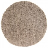 Basic Rond Shaggy vloerkleed Beige Hoogpolig