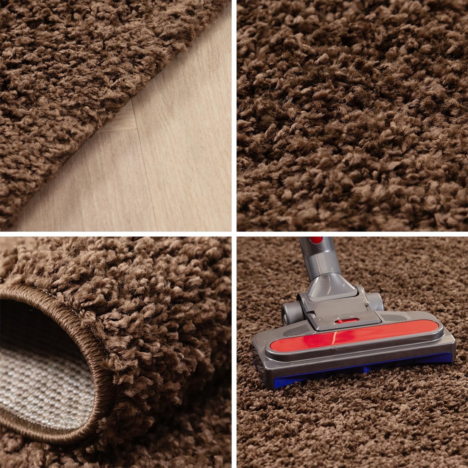 Basic Shaggy vloerkleed Bruin Hoogpolig