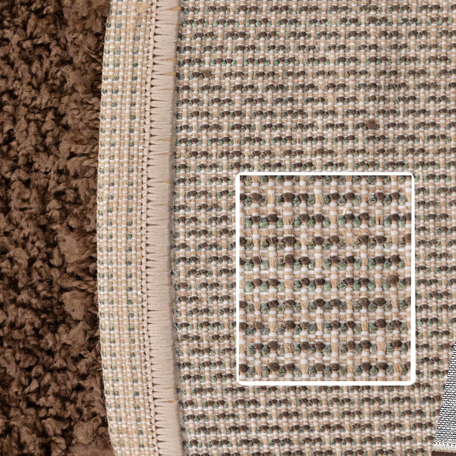 Tapijtenloods Basic Shaggy vloerkleed Bruin Hoogpolig