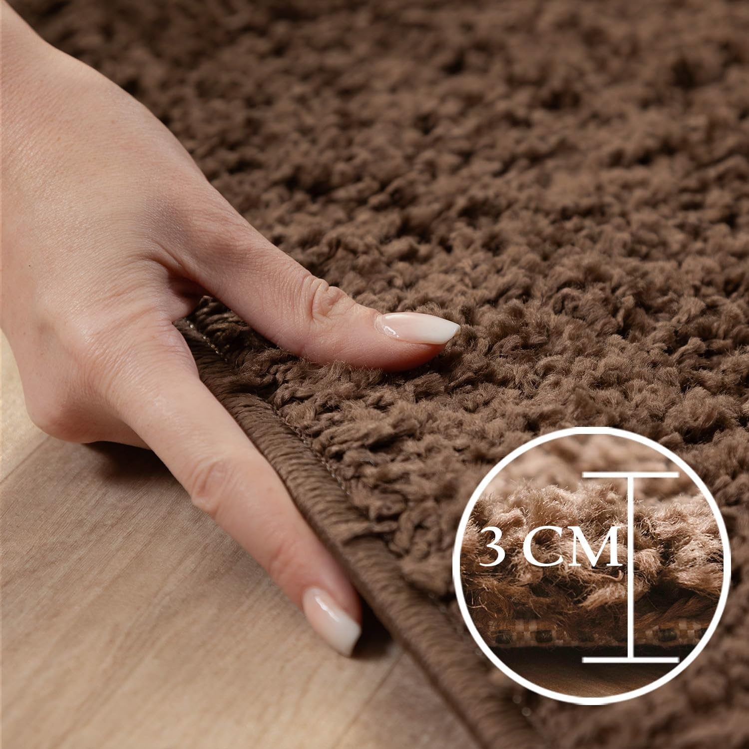 Tapijtenloods Basic Shaggy vloerkleed Bruin Hoogpolig