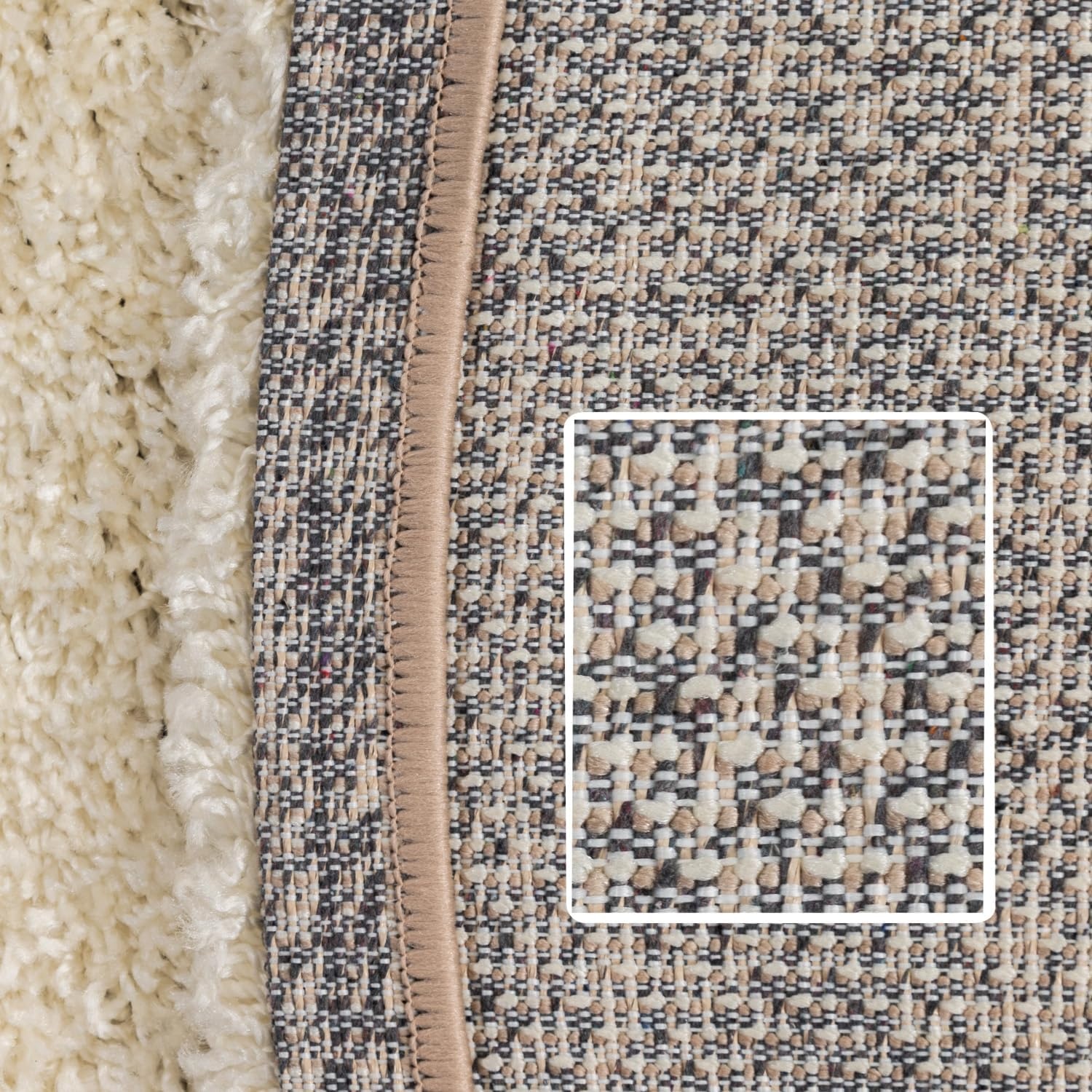 Tapijtenloods Basic Shaggy vloerkleed Creme Hoogpolig