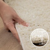 Tapijtenloods Basic Shaggy vloerkleed Creme Hoogpolig