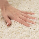 Basic Shaggy vloerkleed Creme Hoogpolig