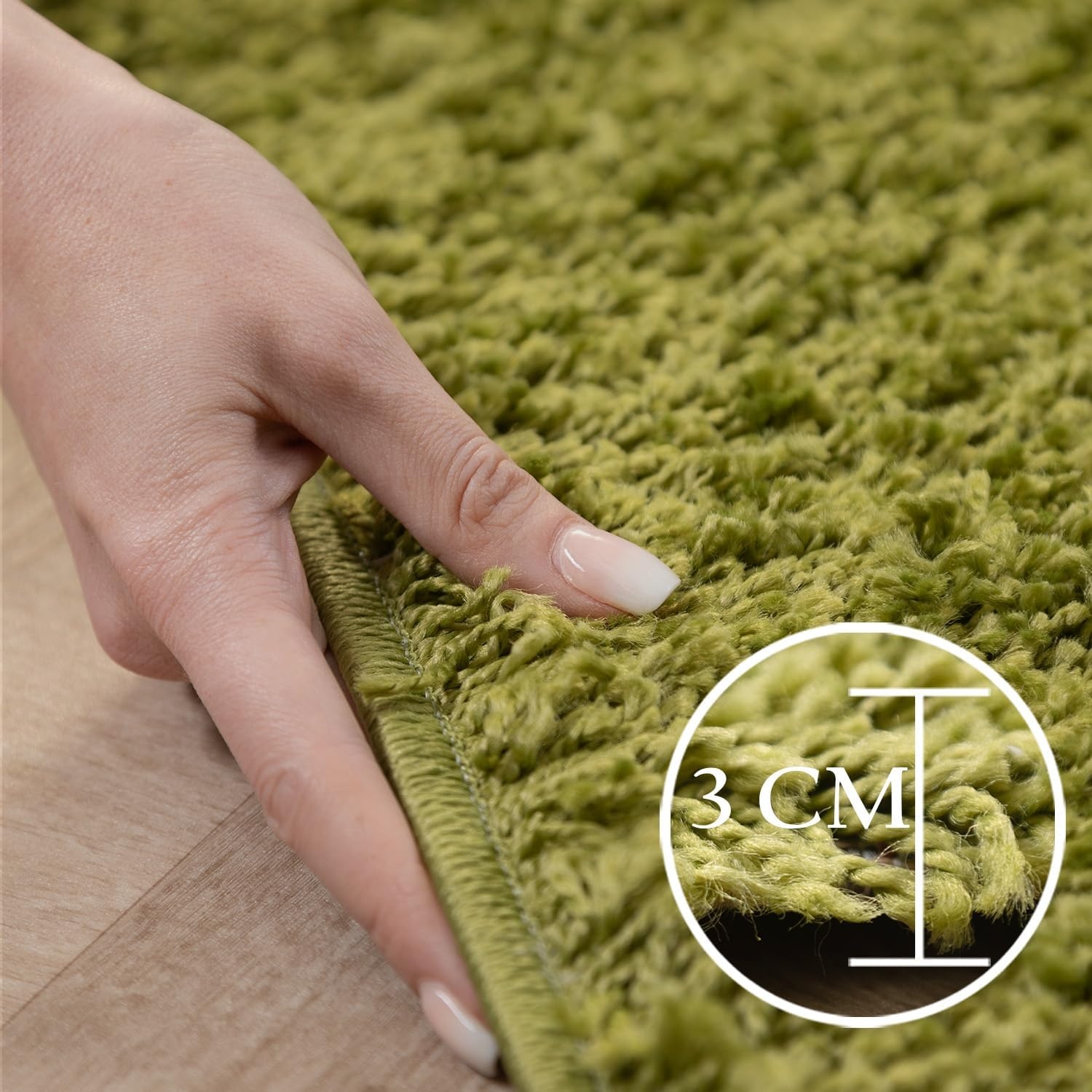 Tapijtenloods Basic Shaggy vloerkleed Groen Hoogpolig