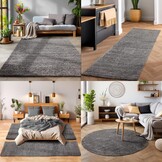 Tapijtenloods Basic Shaggy vloerkleed Grijs Hoogpolig