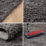Tapijtenloods Basic Shaggy vloerkleed Grijs Hoogpolig