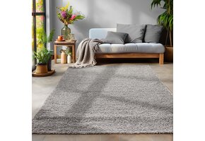 Basic Shaggy vloerkleed Lichtgrijs Hoogpolig