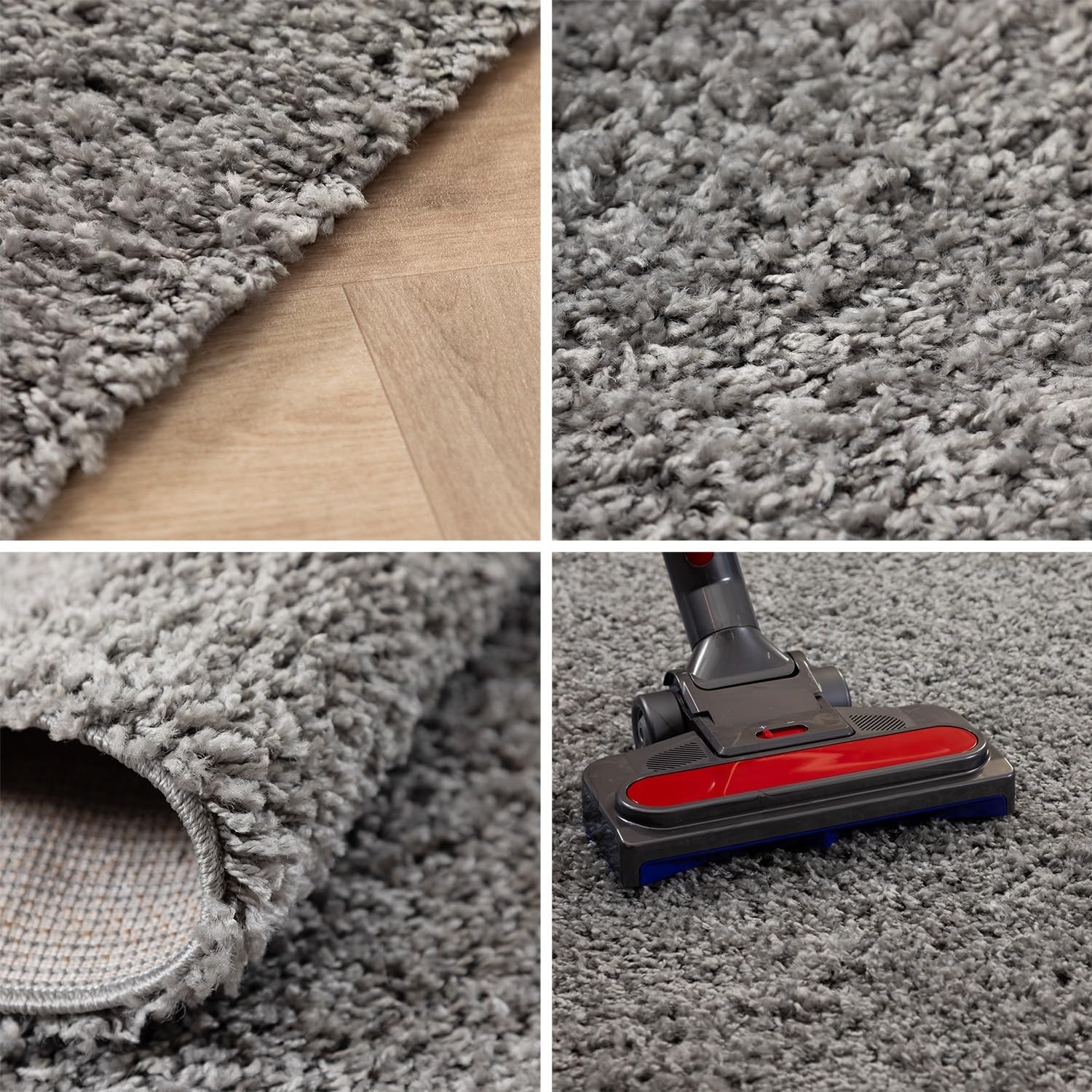 Tapijtenloods Basic Shaggy vloerkleed Lichtgrijs Hoogpolig