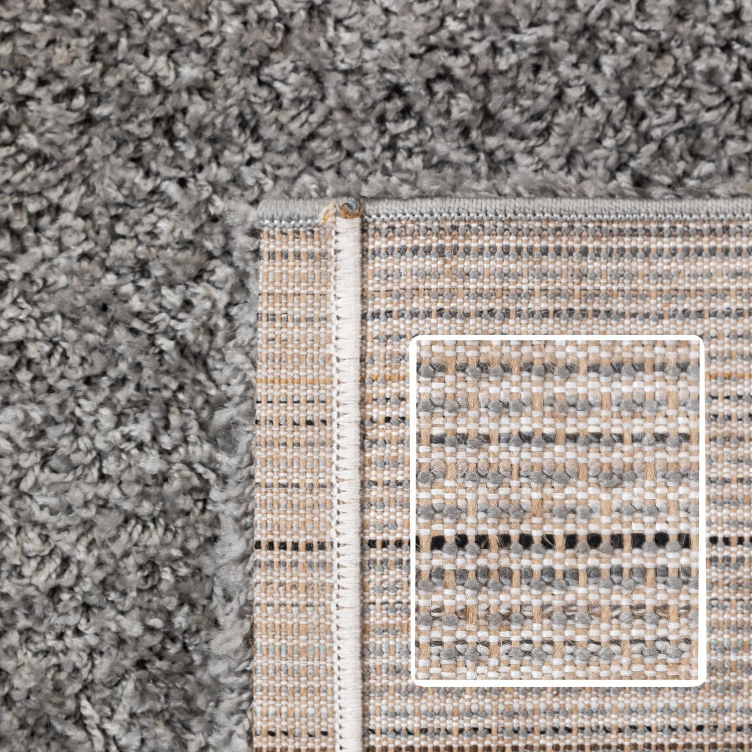 Basic Rond Shaggy vloerkleed Lichtgrijs Hoogpolig