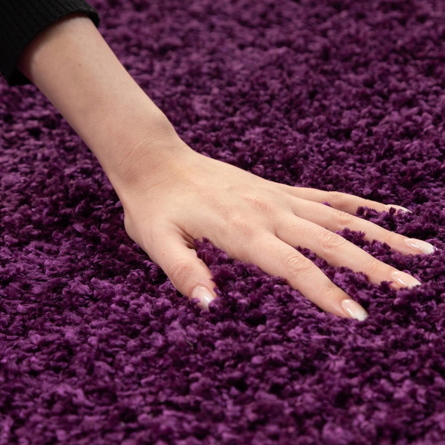 Tapijtenloods Basic Rond Shaggy vloerkleed Paars Hoogpolig