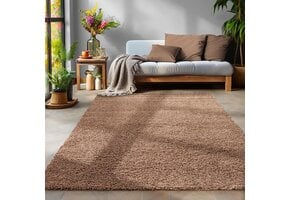 Basic Shaggy vloerkleed Caramel Hoogpolig
