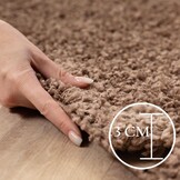 Tapijtenloods Basic Shaggy vloerkleed Caramel Hoogpolig