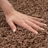 Tapijtenloods Basic Rond Shaggy vloerkleed Caramel Hoogpolig