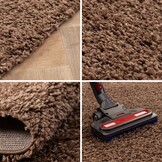 Tapijtenloods Basic Rond Shaggy vloerkleed Caramel Hoogpolig