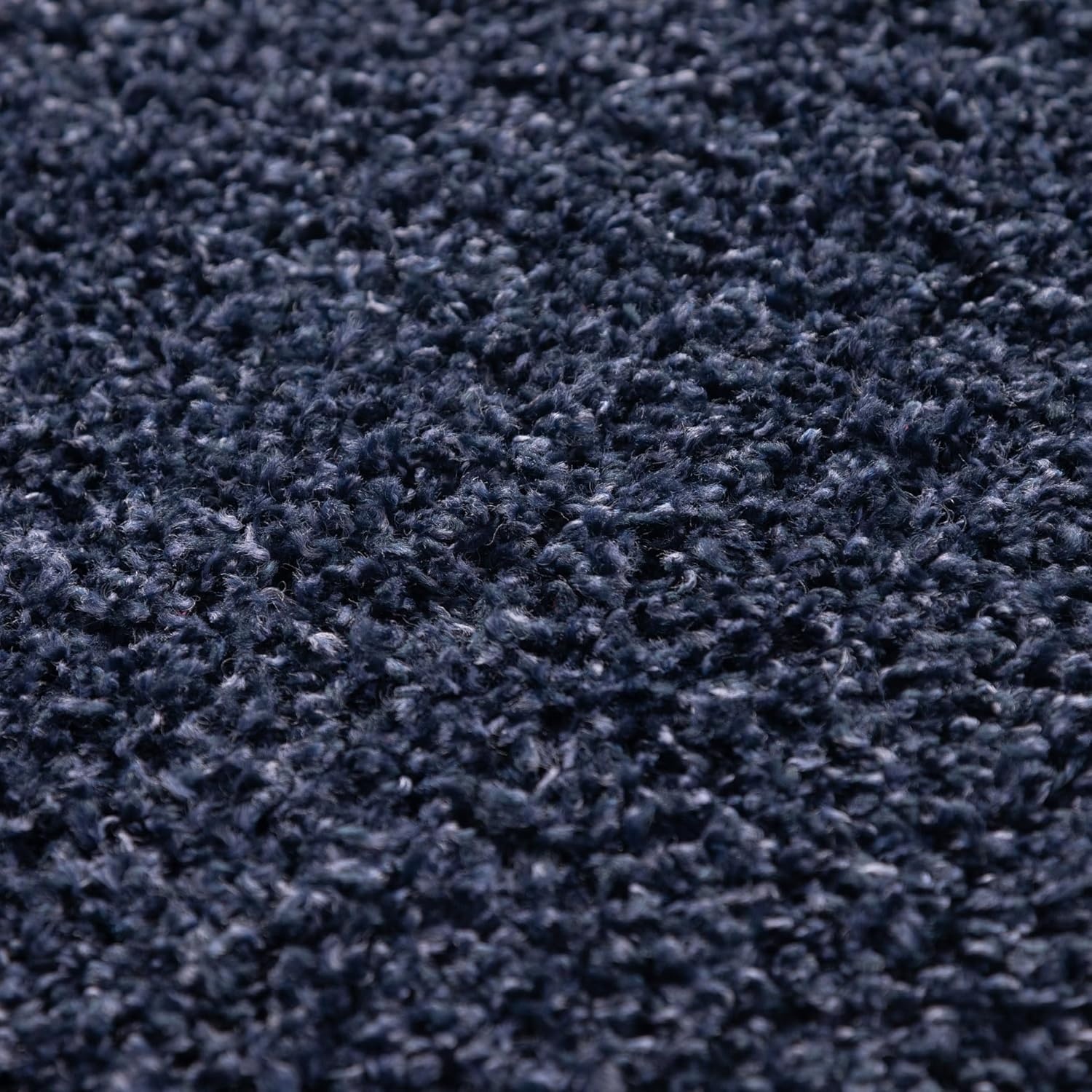 Basic Shaggy vloerkleed Donker Blauw Hoogpolig