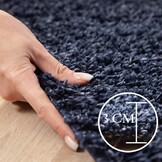 Tapijtenloods Basic Shaggy vloerkleed Donker Blauw Hoogpolig