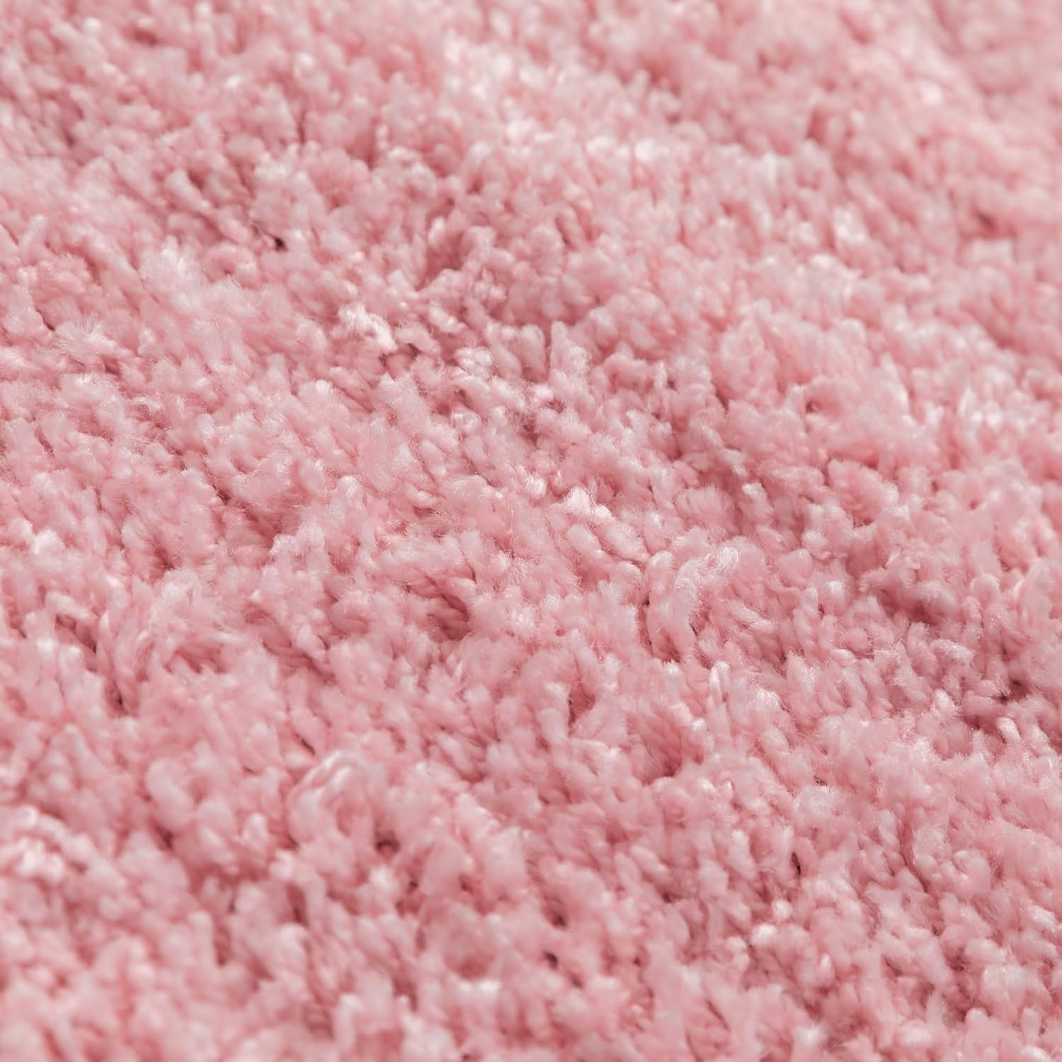 Basic Rond Shaggy vloerkleed Roze Hoogpolig