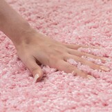 Basic Rond Shaggy vloerkleed Roze Hoogpolig