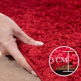 Basic Shaggy vloerkleed Rood Hoogpolig