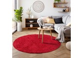 Tapijtenloods Basic Rond Shaggy vloerkleed Rood Hoogpolig