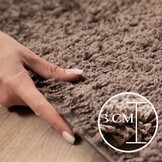 Basic Rond Shaggy vloerkleed Taupe Hoogpolig