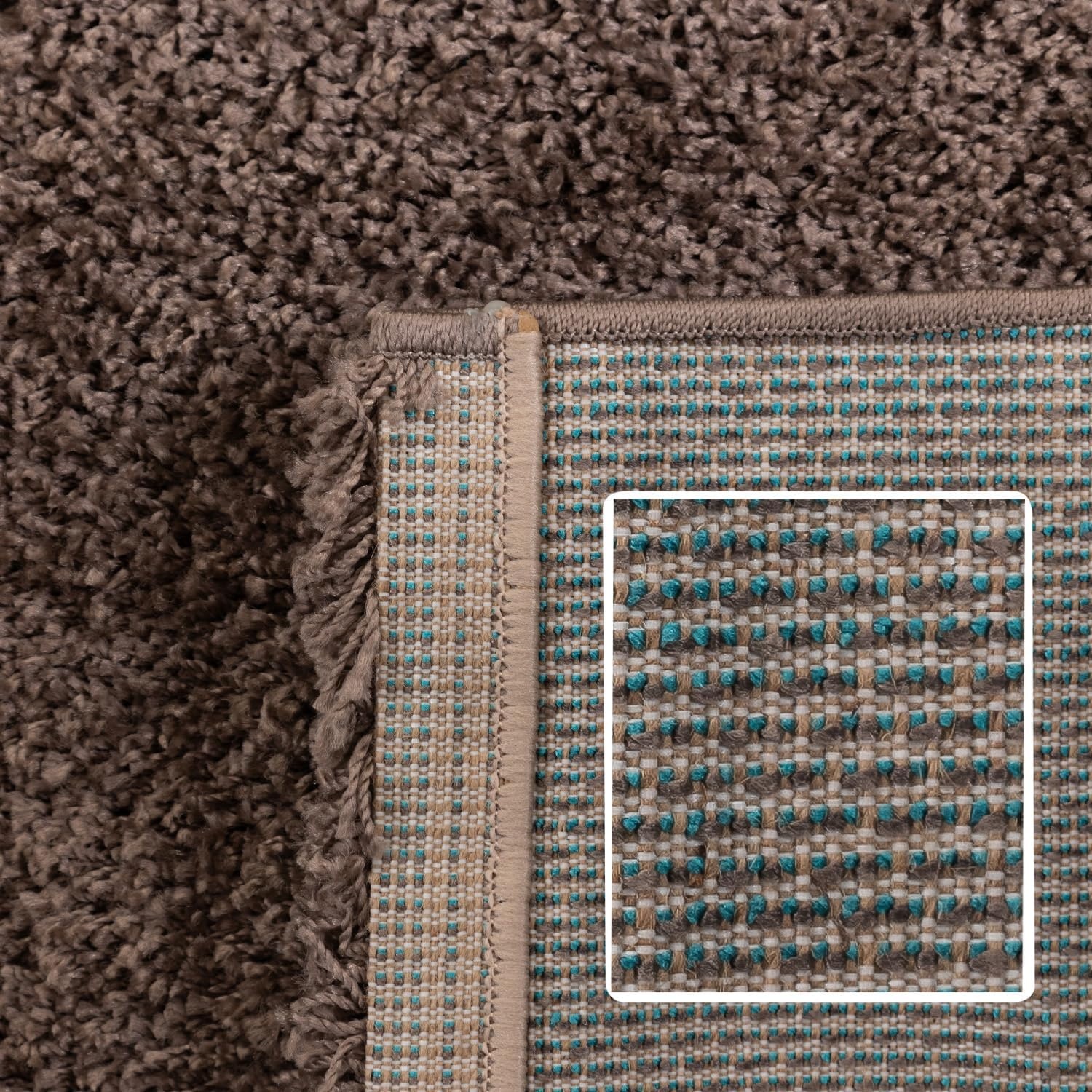 Tapijtenloods Basic Rond Shaggy vloerkleed Taupe Hoogpolig