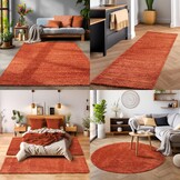 Tapijtenloods Basic Shaggy vloerkleed Terra / Oranje Hoogpolig