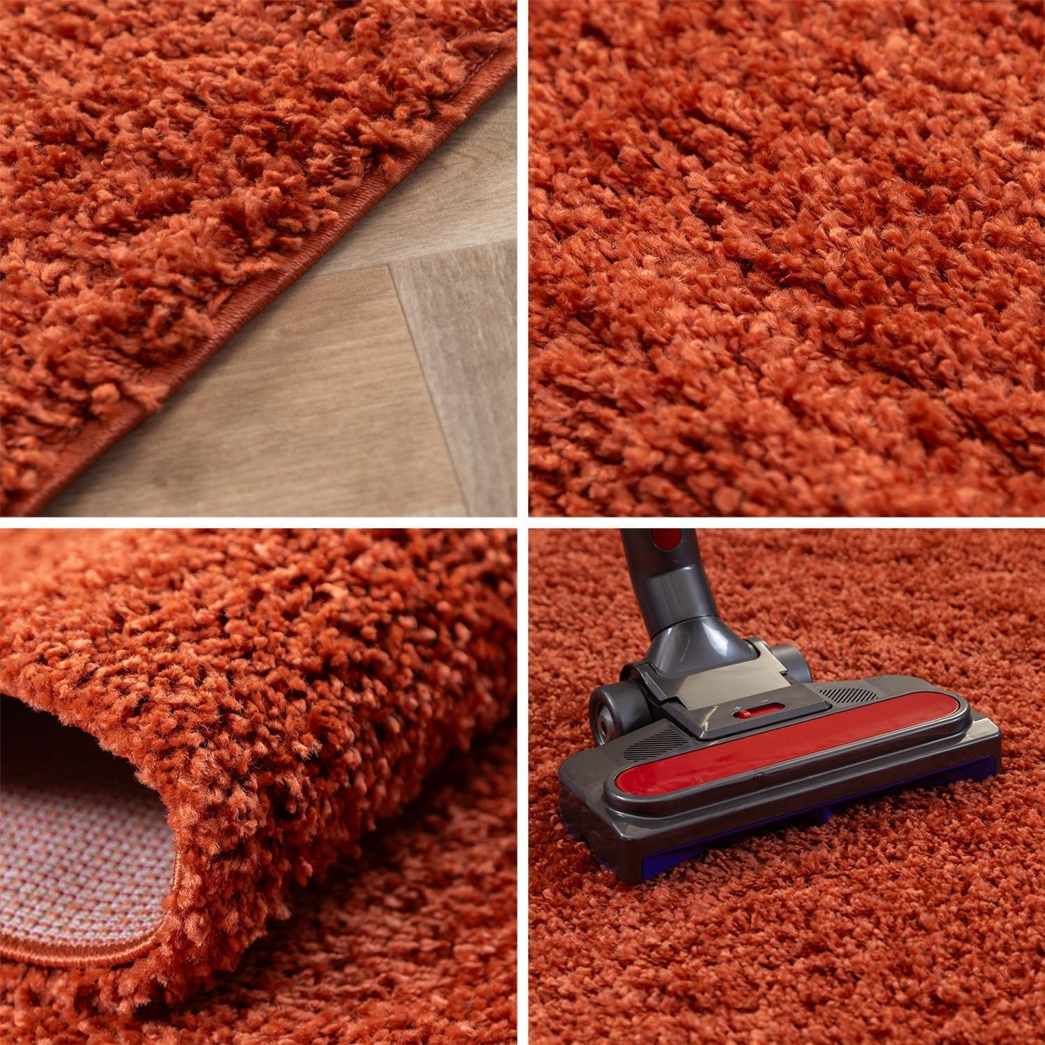 Tapijtenloods Basic Shaggy vloerkleed Terra / Oranje Hoogpolig